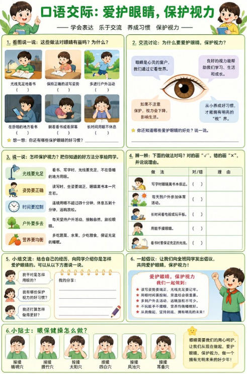口语交际：爱护眼睛，保护视力--超彩高清版本
