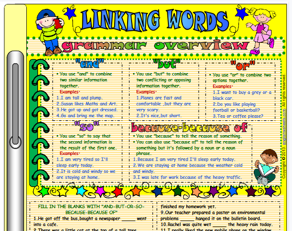 Linking Words 1【完整可直接打印】语法作业纸63套