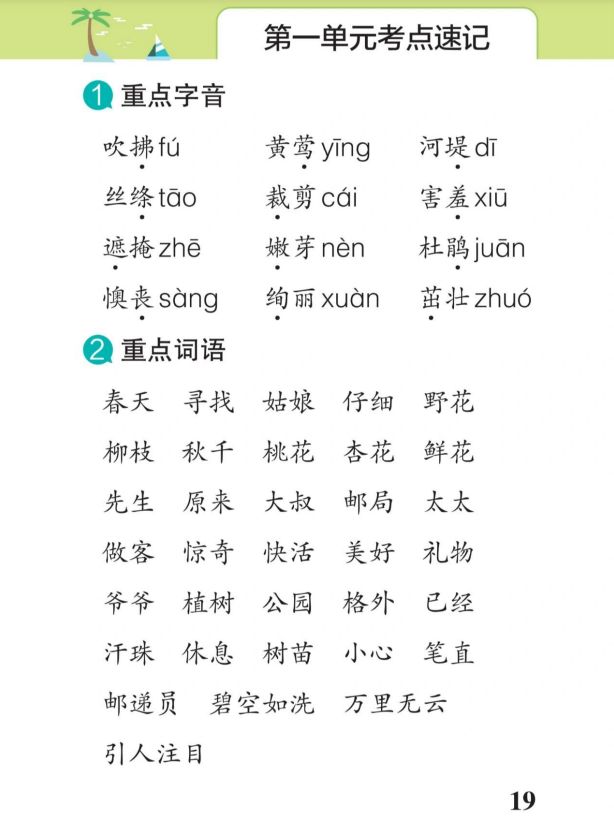 9页！二年级下册语文考点速记（期中复习必备）