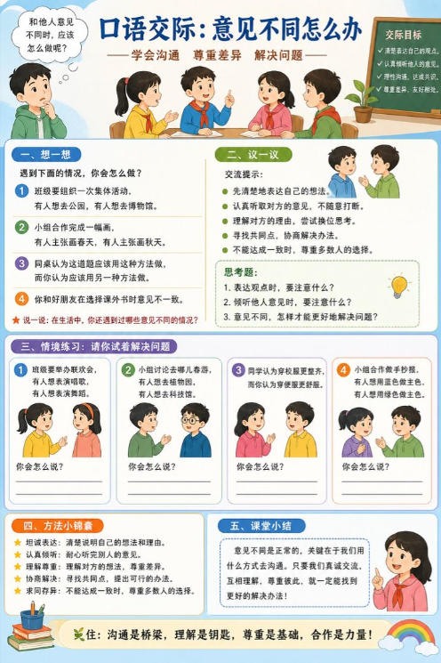 口语交际：意见不同怎么办--超彩高清版本