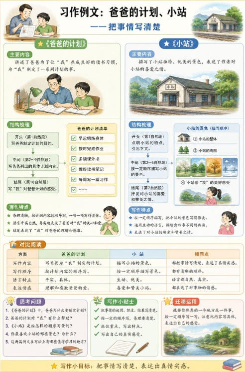 习作例文：爸爸的计划、小站--超彩高清版本