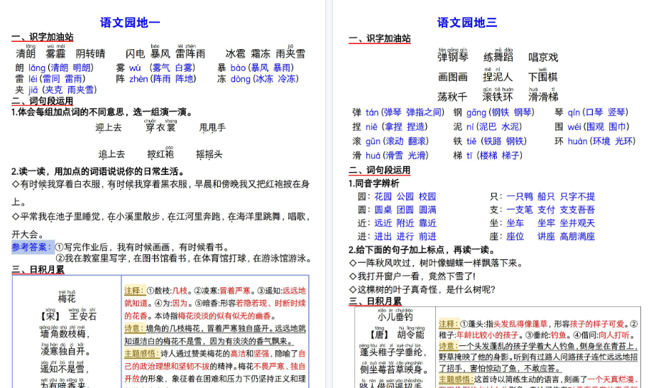 【8页高清完整版】二上语文园地知识点