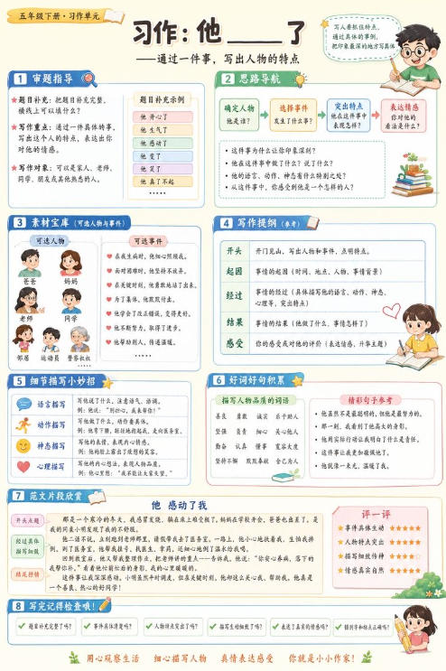 习作：他____了--超彩高清版本