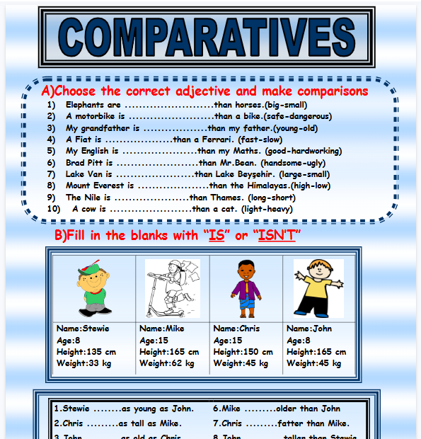 comparatives 1【完整可直接打印】语法作业纸63套