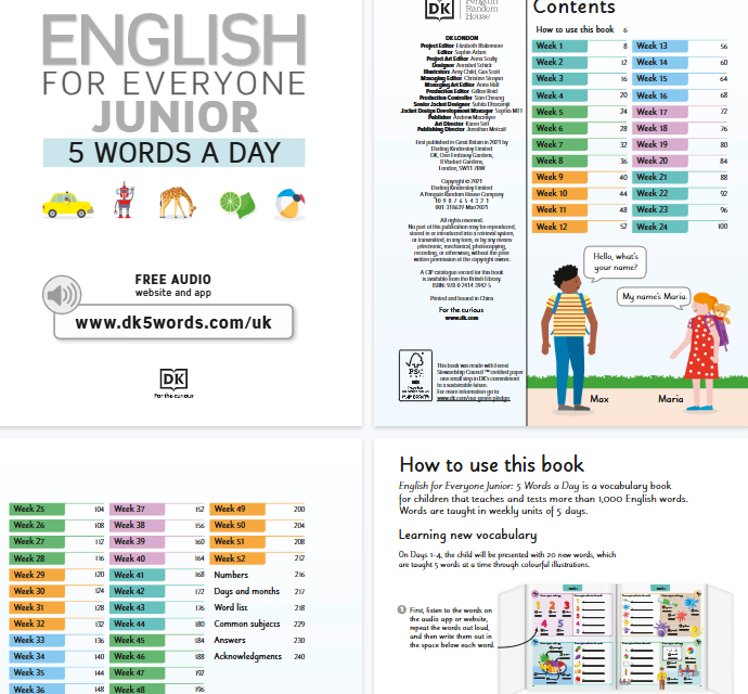 【240页高清彩色版】English-For-Everyone-Junior-5-Words-A-Day【完整可直接打印】DK高品质练习册