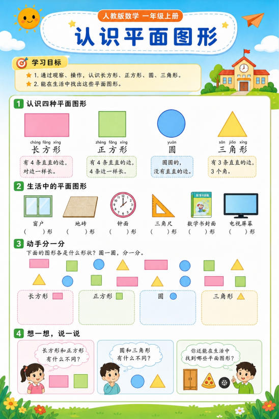 认识平面图形--超彩高清版本