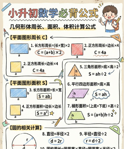 【2026春新版】小升初必背公式【高彩板】