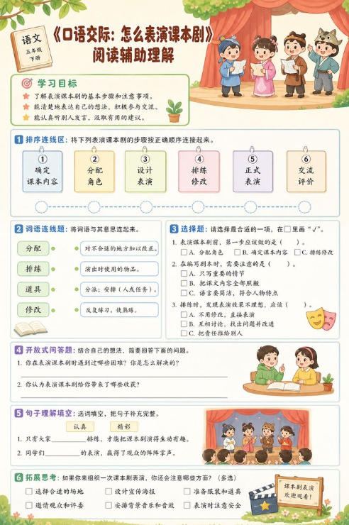 口语交际：怎么表演课本剧--超彩高清版本
