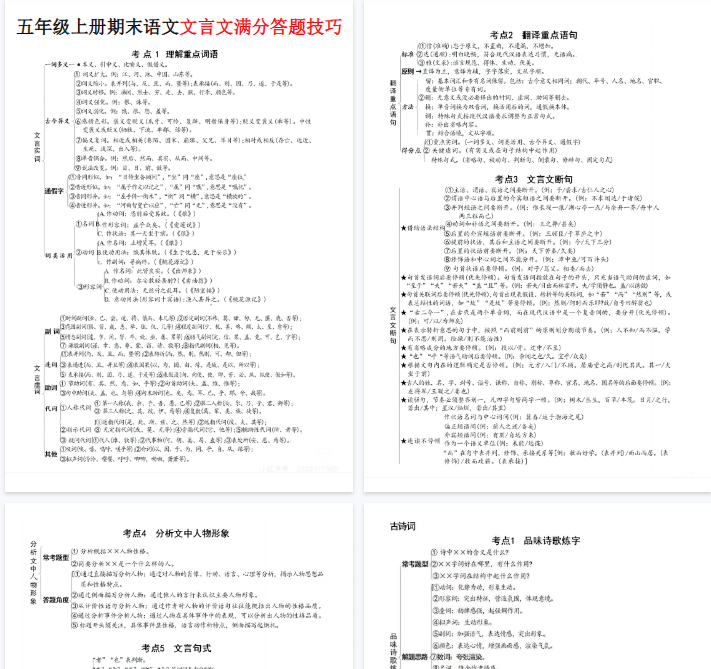 【5页完整版】《语文文言文满分答题技巧》