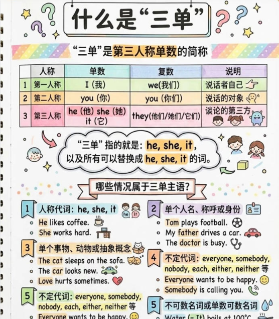 【3页高彩版】小学英语三单总写错？不是粗心，是孩子根本没搞懂什么叫三单！
