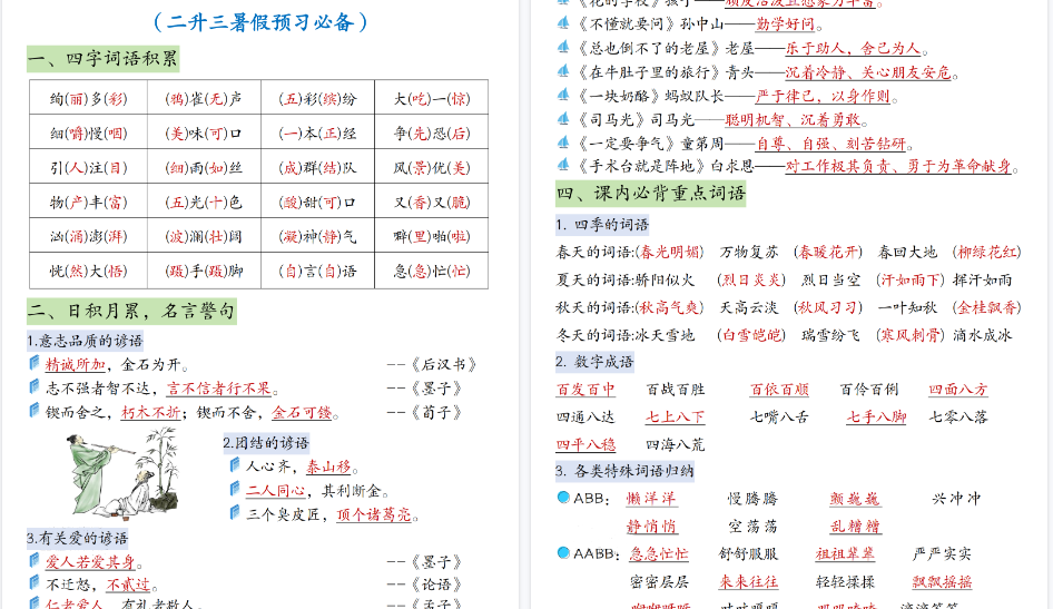 【11页高清完整版】三年级(上)语文全册知识点