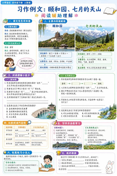习作例文：颐和园、七月的天山--超彩高清版本