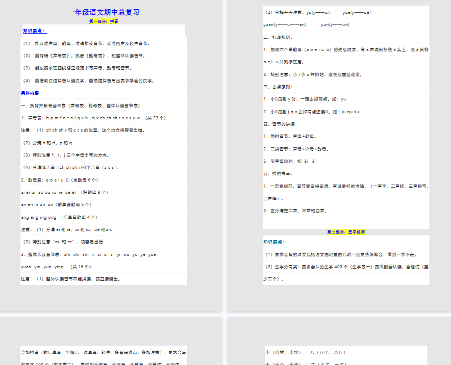 【16页完整版】期中必备考点汇总【高清直接可打印】