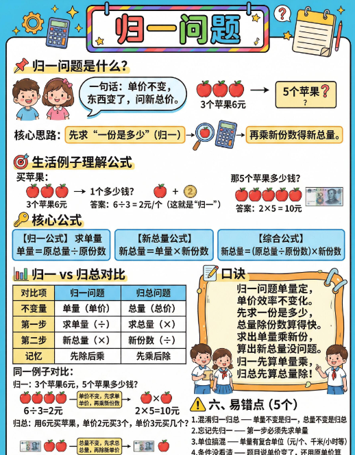 【2026春】归一问题其实就先除后乘高彩版