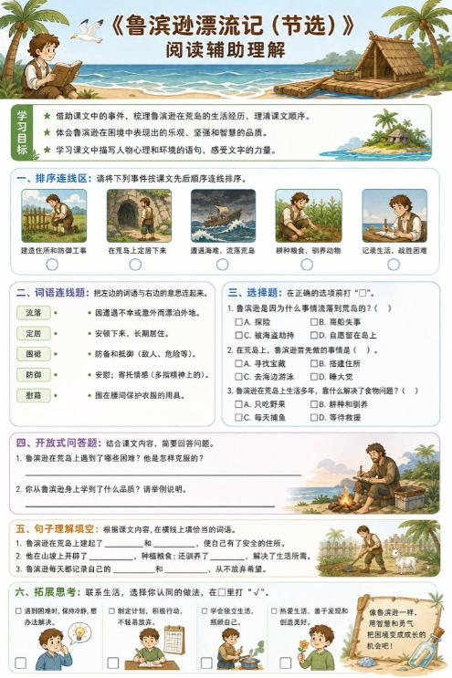 鲁滨逊漂流记（节选）--超彩高清版本