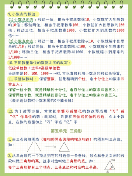 《2025春新课改四年级下册数学必背知识点》