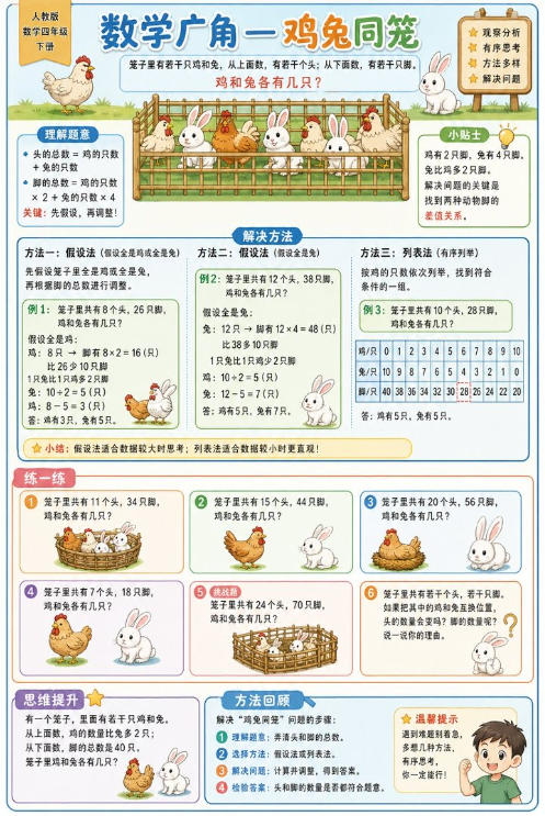 数学广角 - 鸡兔同笼--超彩高清版本