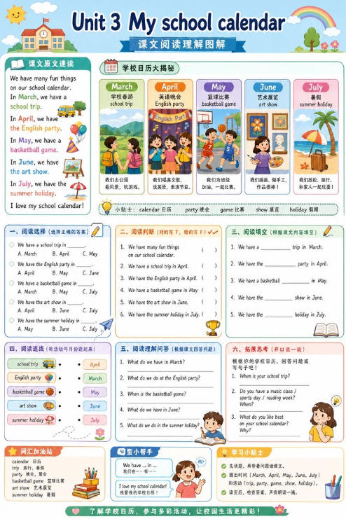 Unit 3 My school calendar--超彩高清版本