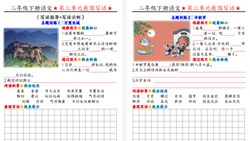 【2026春完整版】二年级（下）语文 第三单元看图写话写话指导