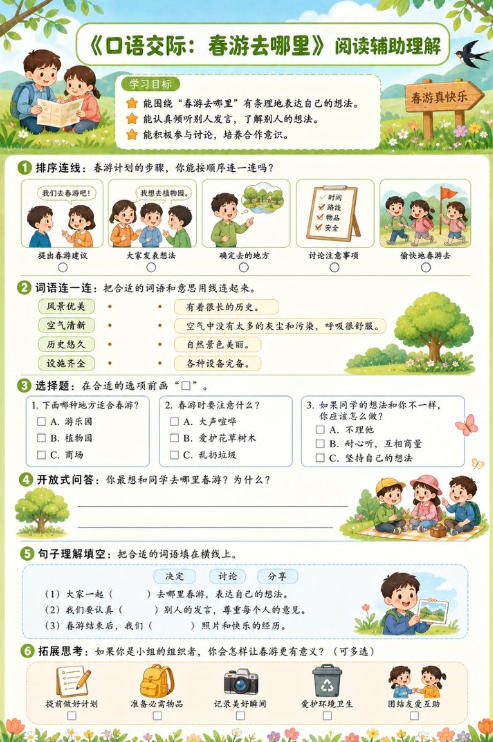 口语交际：春游去哪里--超彩高清版本