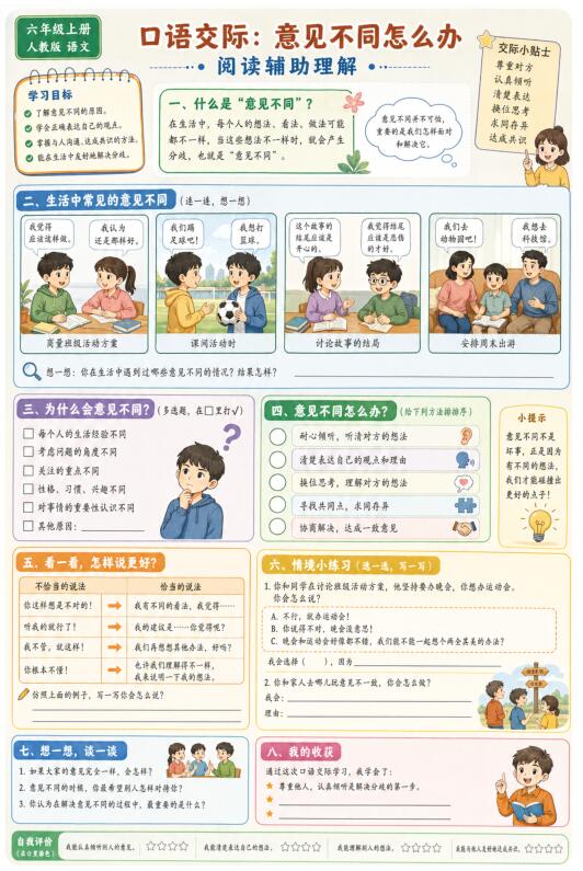 口语交际:意见不同怎么办--超彩高清版本