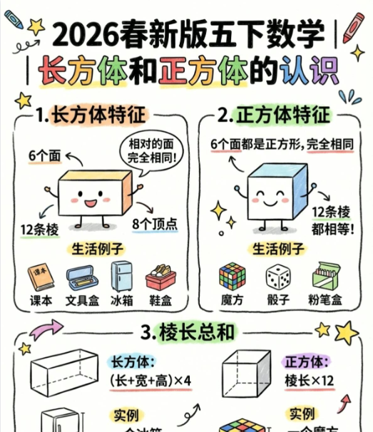 【2026春新版】五年级下册长方体和立方体的认识【高彩板】
