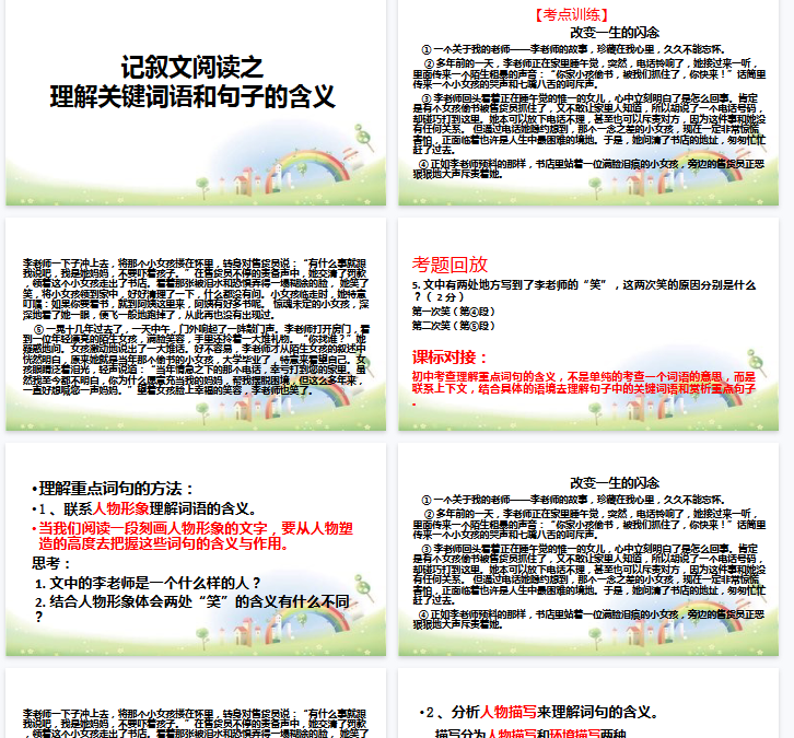 【16页新版】【小升初】语文总复习课件 - 理解词语和句子 全国通用【高清完整版】