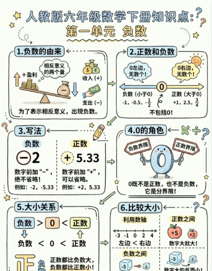 【2026春新版】六年级下册数学负数【高彩板】