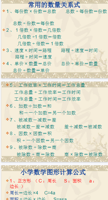 【10页新版】小升初数学基本公式复习【高清完整版】