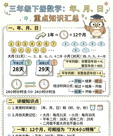 【2026春新版】三年级下册年月日汇总【高彩板】