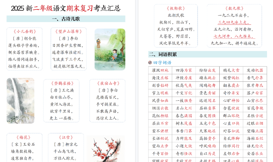 25新二上语文期末复习考点汇总12页