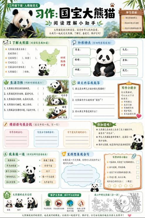 习作：国宝大熊猫--超彩高清版本
