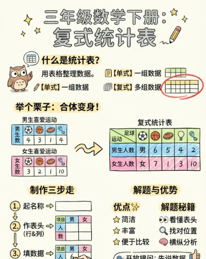 【2026春新版】三年级下册复式统计表【高彩板】