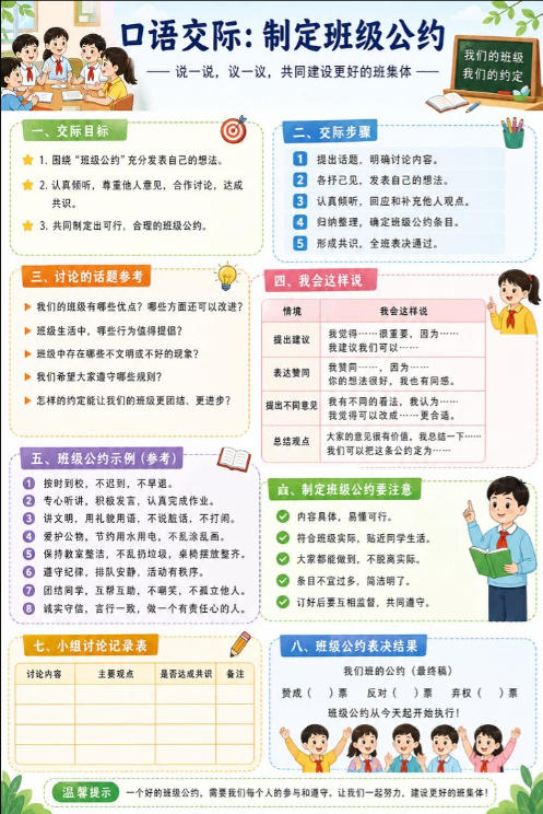 口语交际：制定班级公约--超彩高清版本