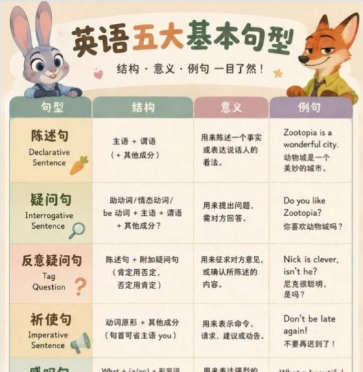 【高彩版】英语五大基本句型
