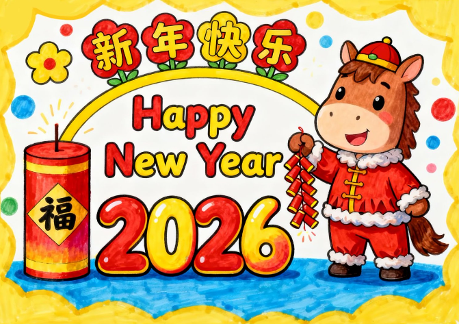 马年元旦-庆元旦迎新年（竖版）手抄报-高清可直接打印无水印版本
