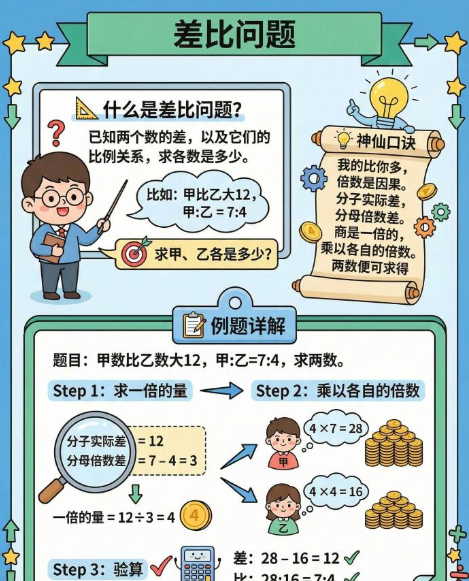 【2026春】差比问题1句口诀高彩版