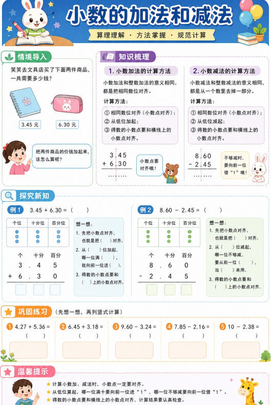 小数的加法和减法--超彩高清版本