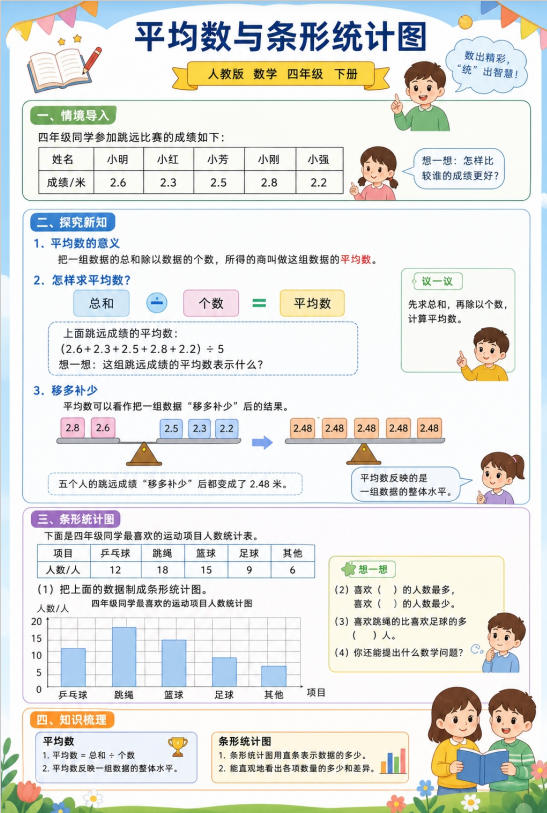平均数与条形统计图--超彩高清版本