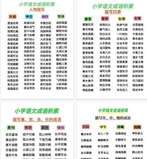 【9页完整版】小学语文成语积累