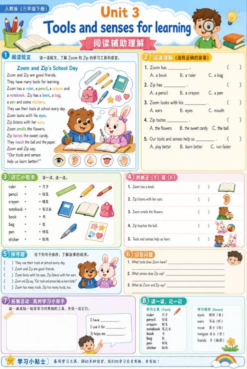 Unit 3 Tools and senses for learning--超彩高清版本