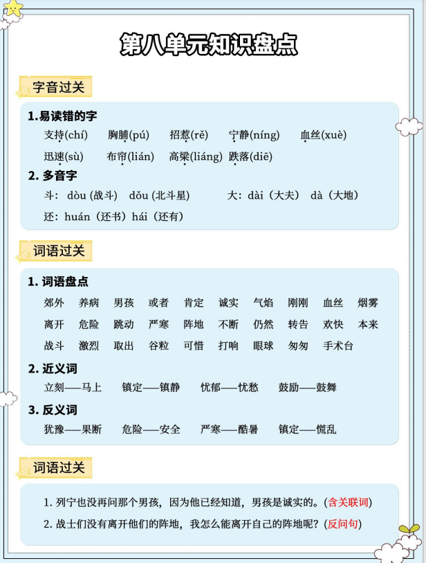 4页！三上语文  第八单元知识盘点