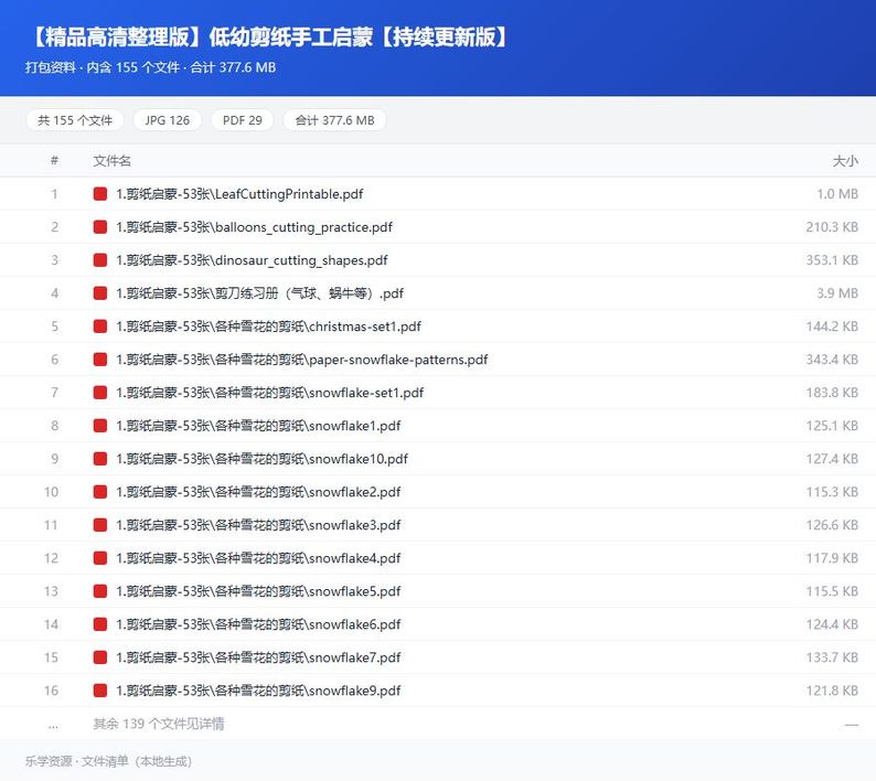 资料文件清单