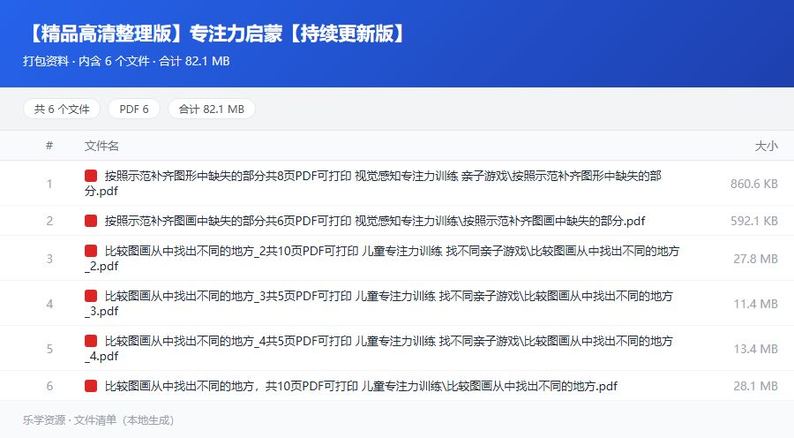 资料文件清单