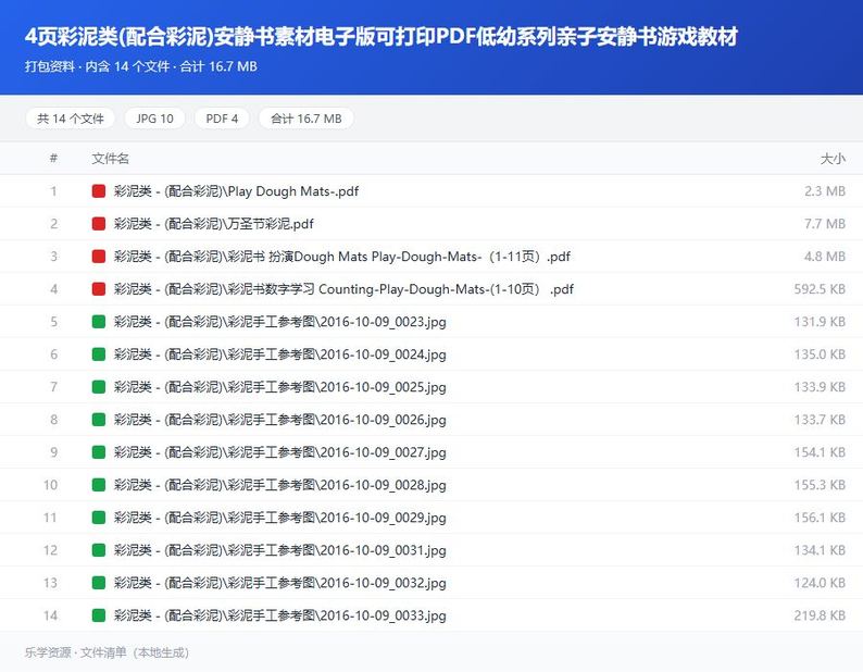 资料文件清单
