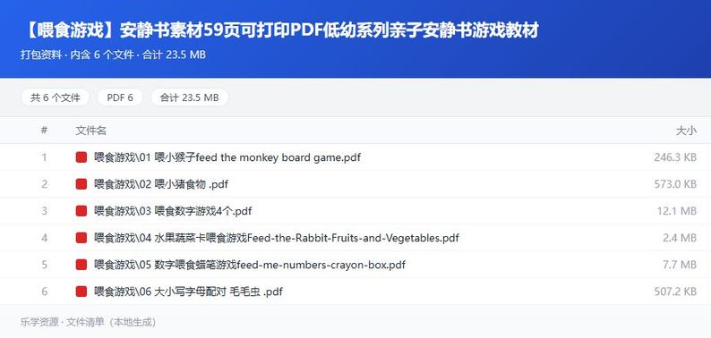 资料文件清单