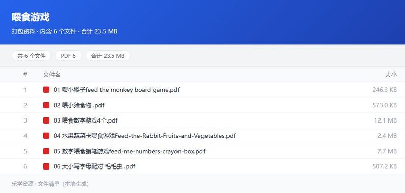 资料文件清单