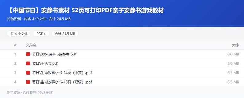 资料文件清单