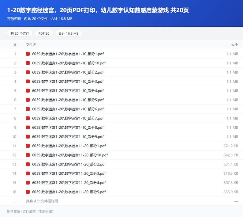资料文件清单